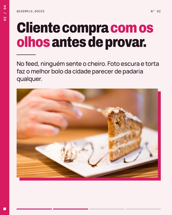Slide 2 do carrossel de exemplo de confeitaria