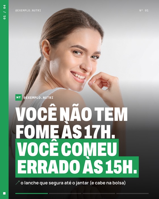 Slide 1 do carrossel de exemplo de nutrição