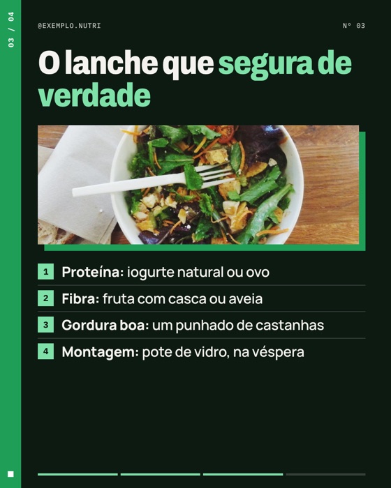 Slide 3 do carrossel de exemplo de nutrição